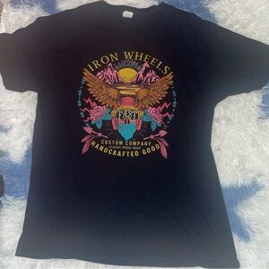 Fruit of the Loom Black Graphic Tee with Colorful Design